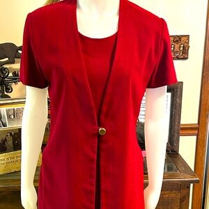 •SALE• One Piece Coat Dress, Red, Sz 3/4